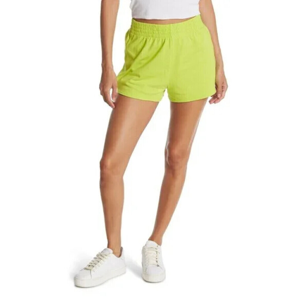 Abound Women's Pull-on Dolphin Hem Organic Cotton Shorts Green Size S